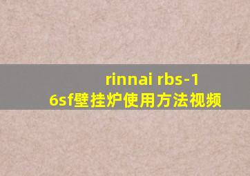 rinnai rbs-16sf壁挂炉使用方法视频